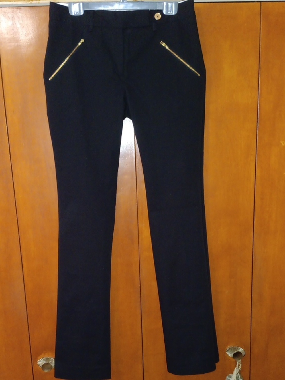 Victoria's Secret Black Bootcut Jeans with Gold Zippers